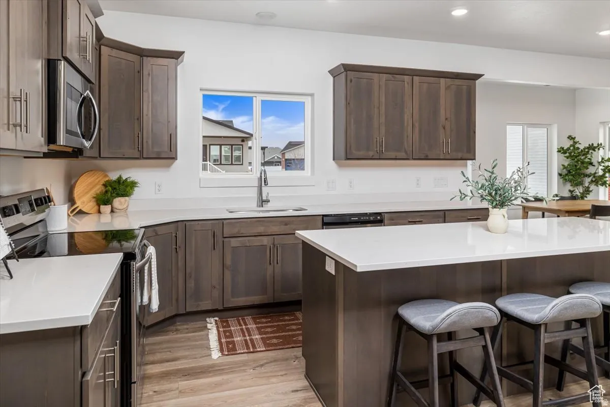 Kitchen with stainless steel appliances