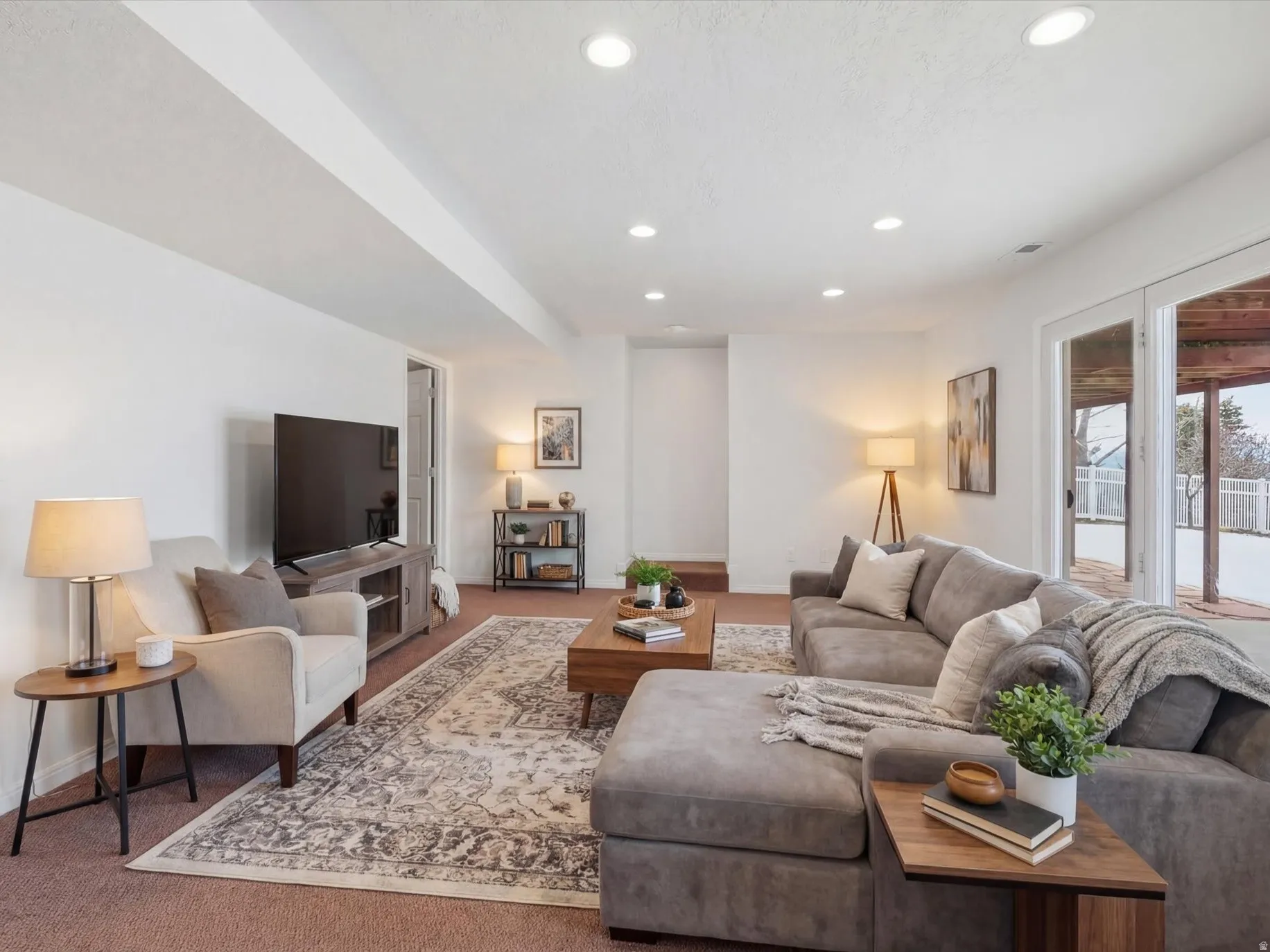 Living area virtually staged