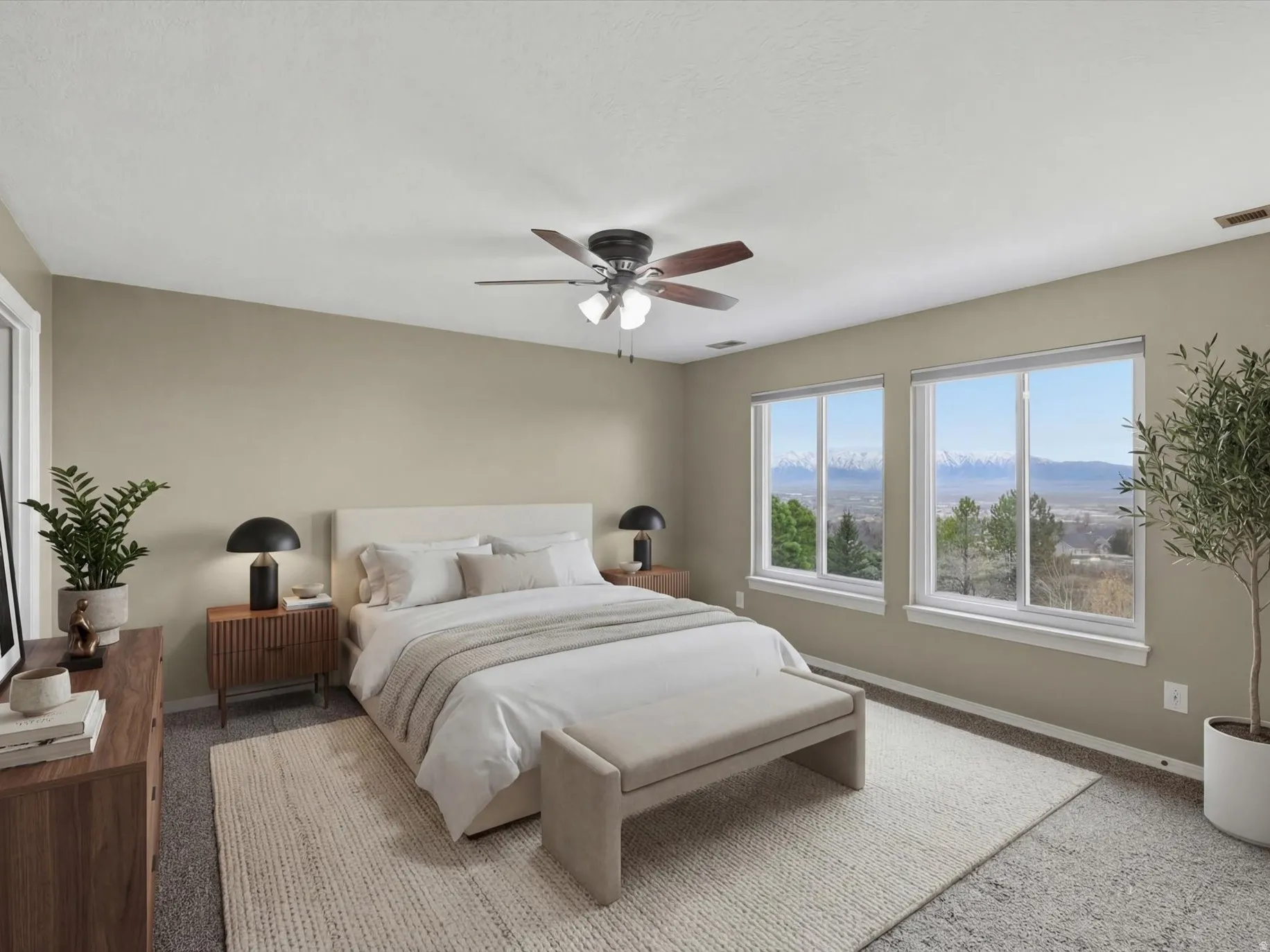 Bedroom virtually staged