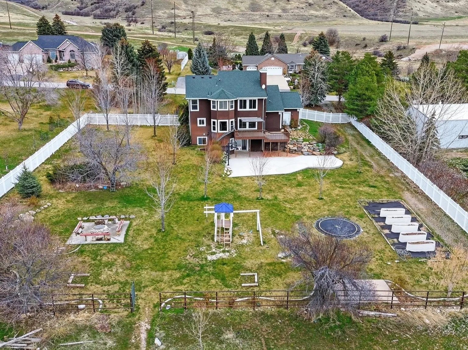 Aerial view of residential area