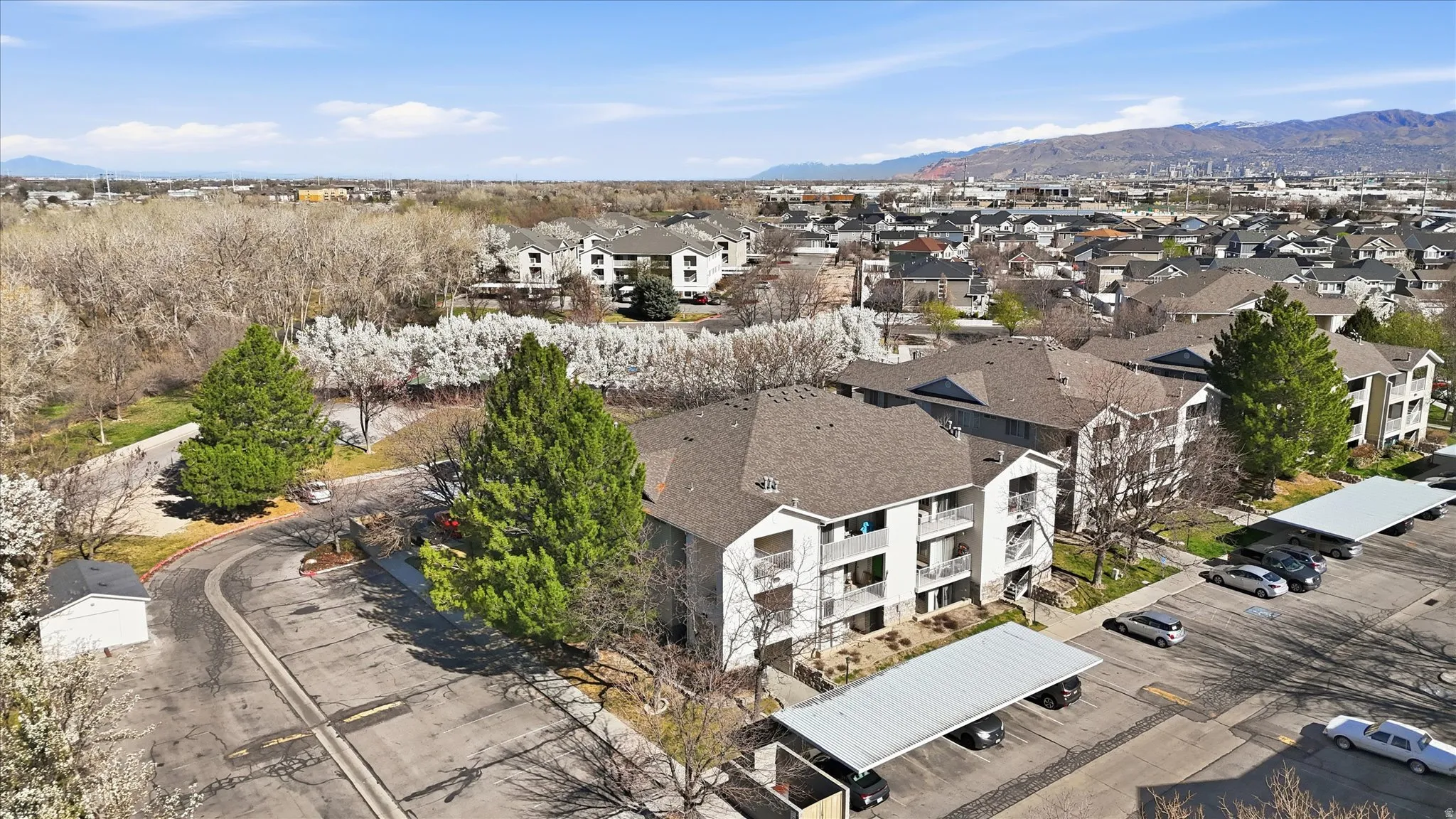 Bird's eye view of a mountain backdrop