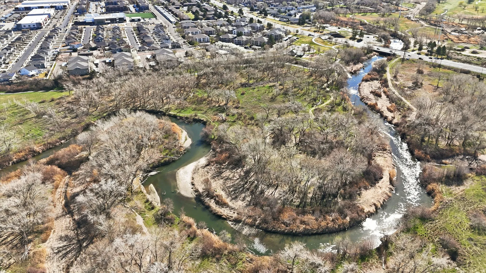 Bird's eye view of the Jordan River Parkway/Trail