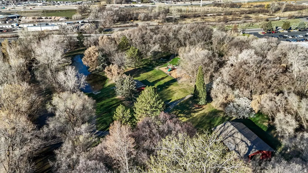 Drone / aerial view of a large body of water