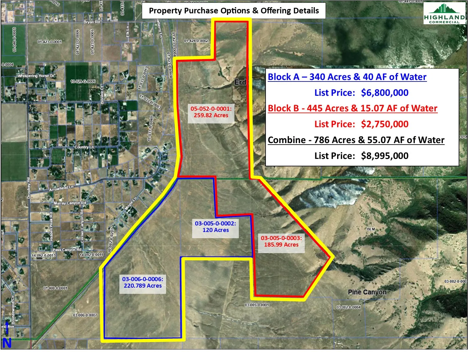 Map / location with property boundaries highlighted