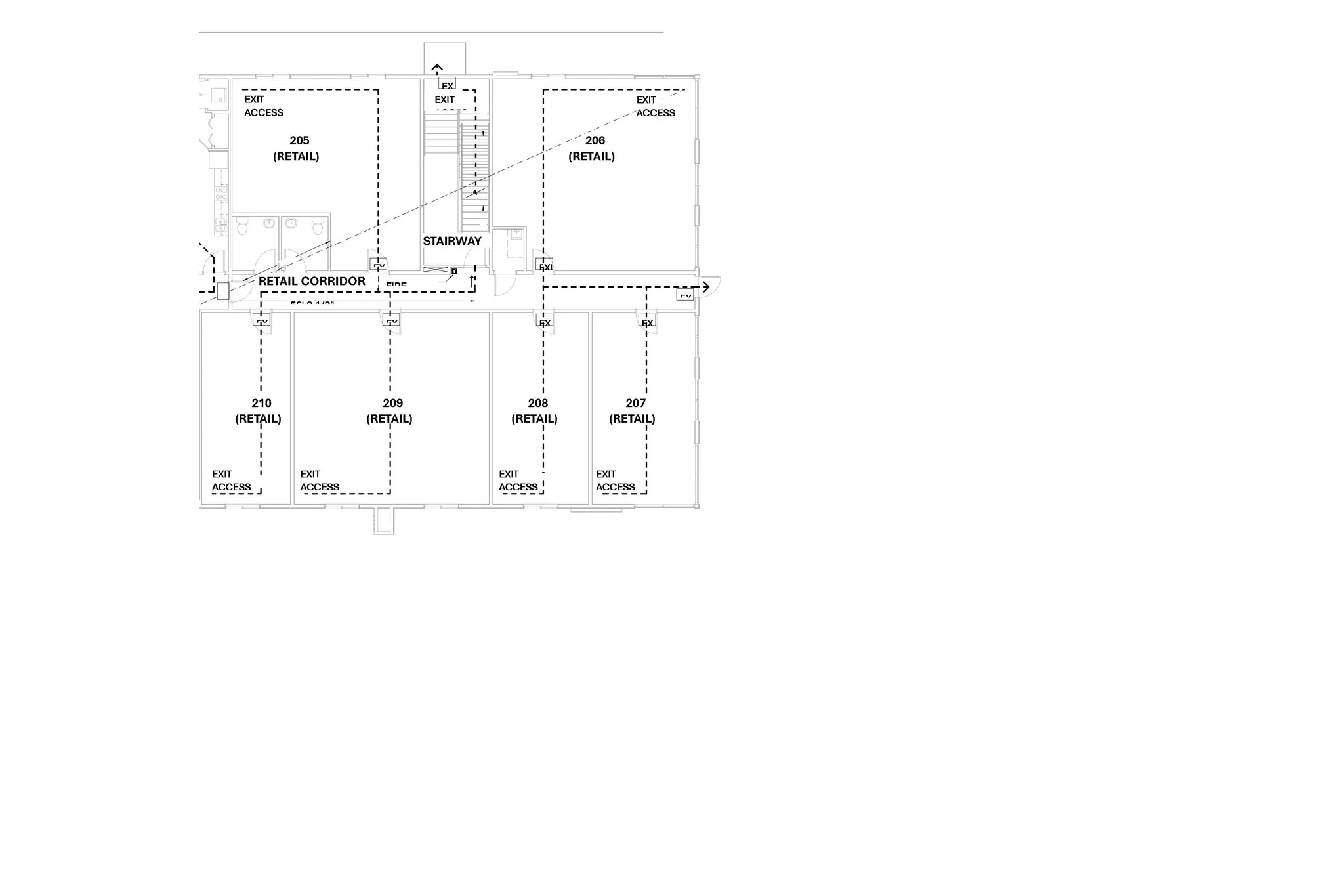 View of commercial spaces available