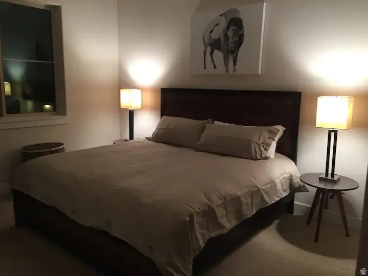 View of carpeted bedroom