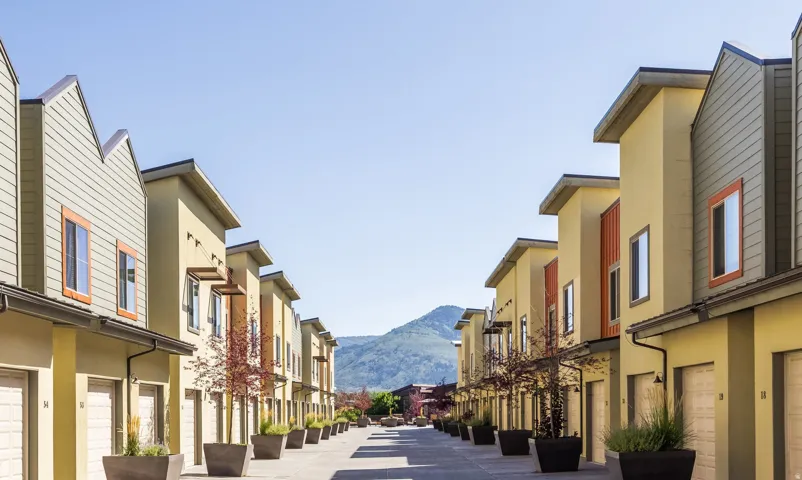 View of street featuring a mountain view and a residential view