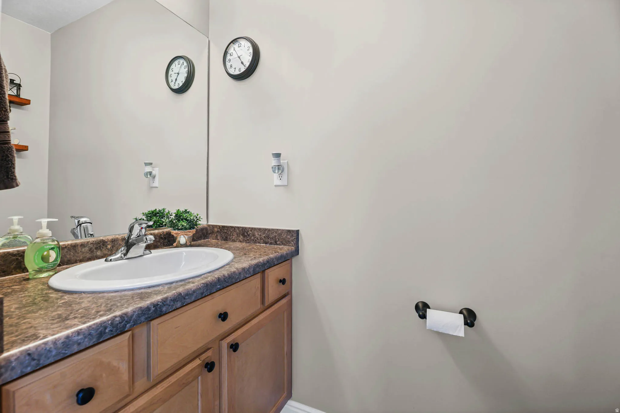 Half bathroom with vanity