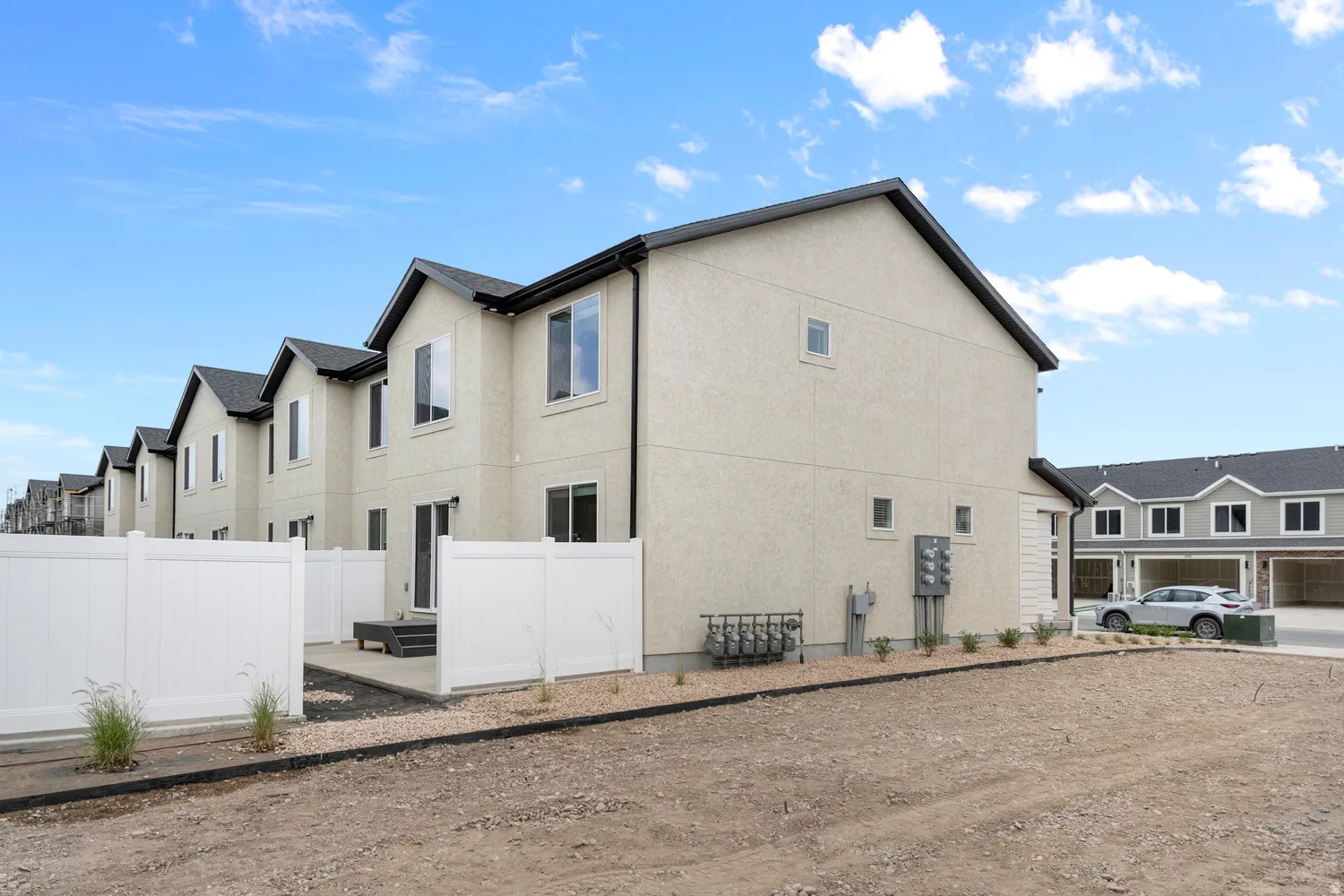 View of home's exterior with stucco siding