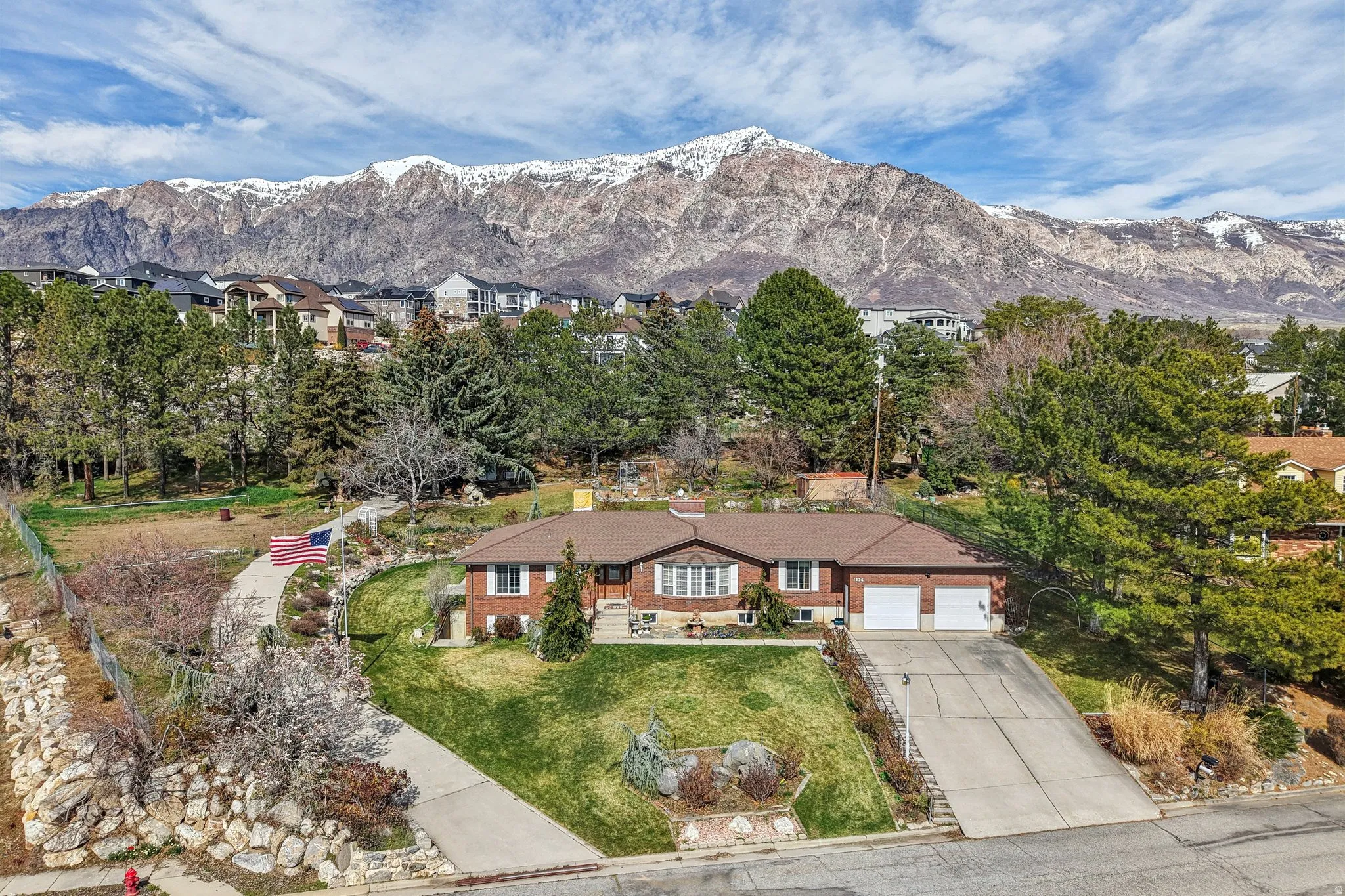 Mountain view with nearby suburban area