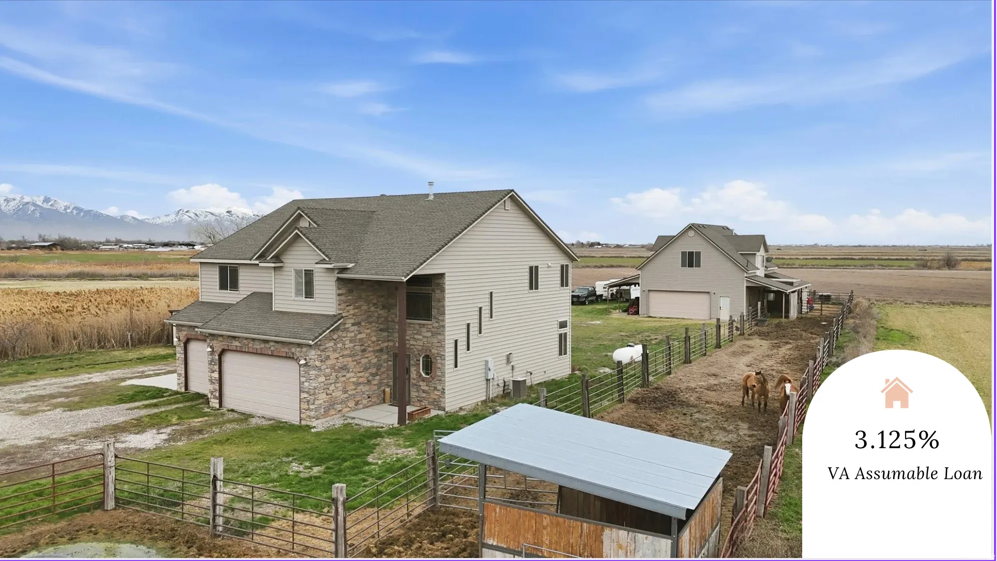 Two-story residence with a two-car garage, stone facade accents, and a covered front entry