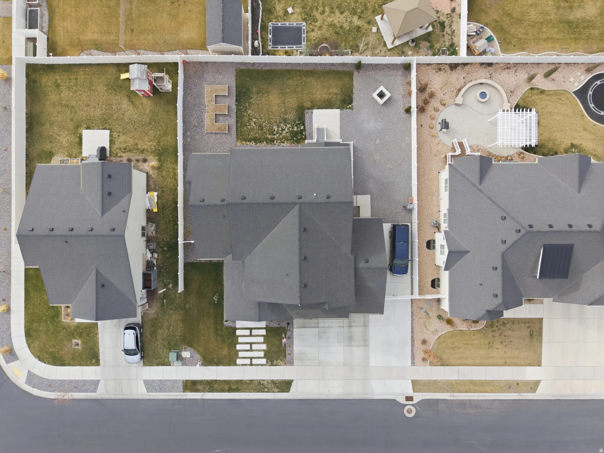Aerial view of residential area