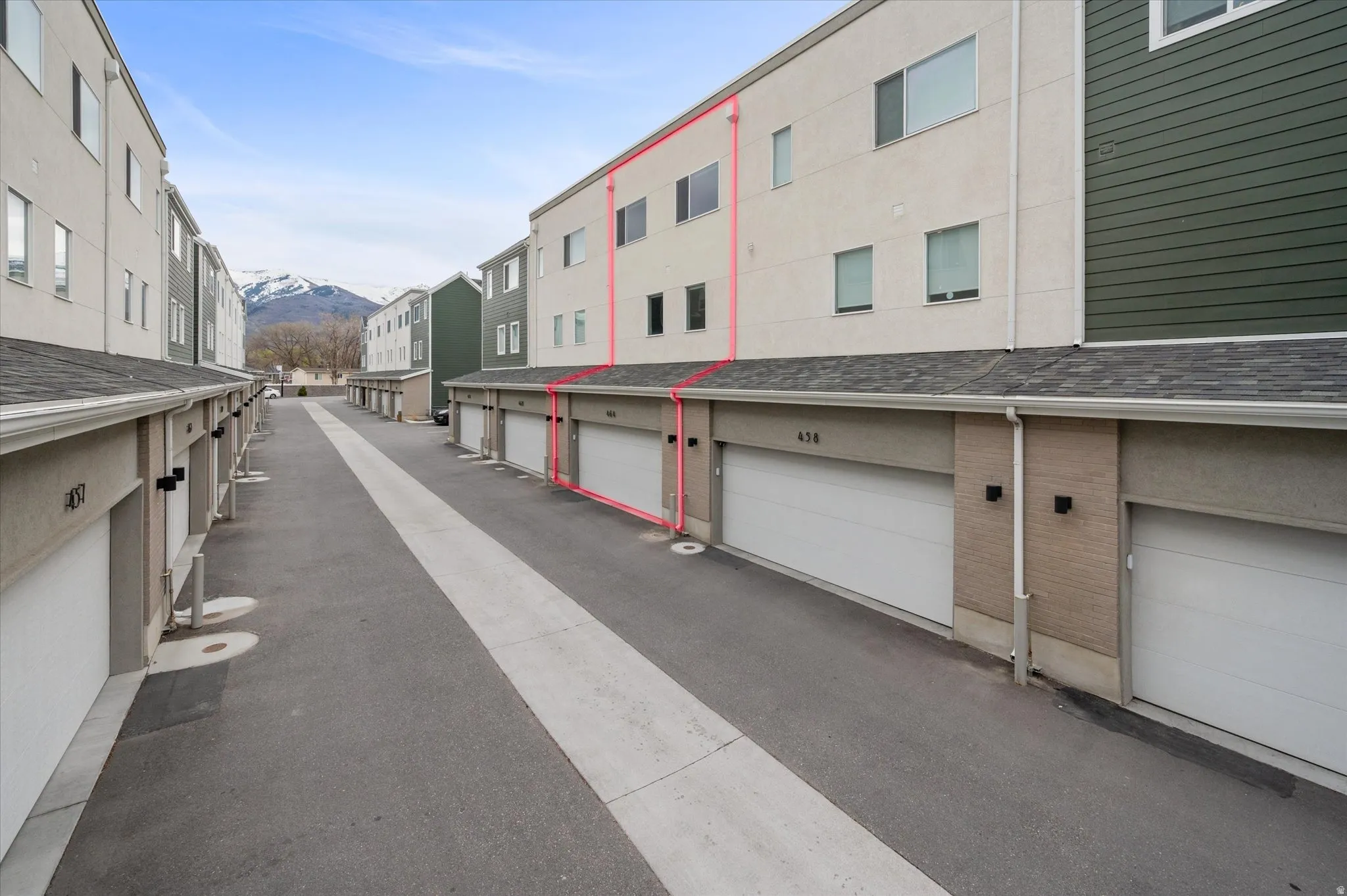 View of asphalt road with a mountain view.