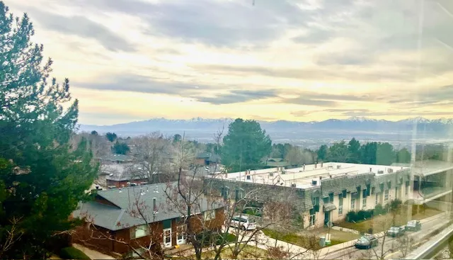 View of mountain background from bedroom