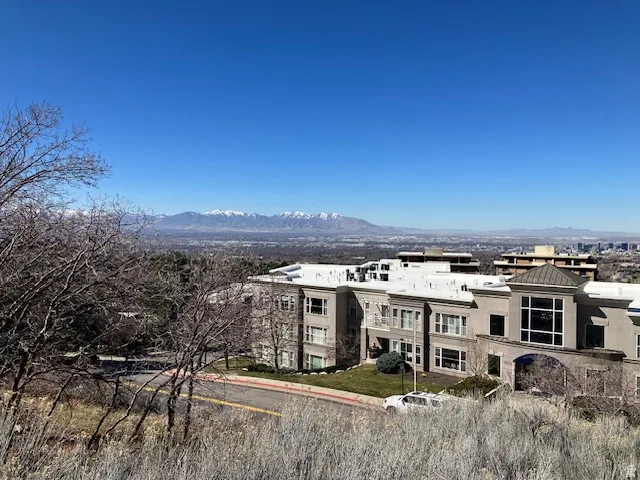 Drone / aerial view of a mountain backdrop