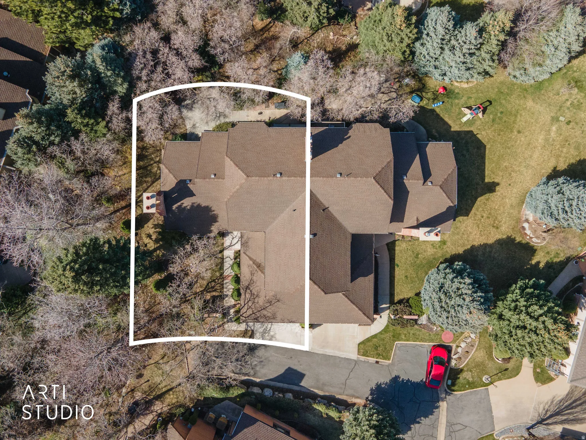 View of property location with property boundaries highlighted