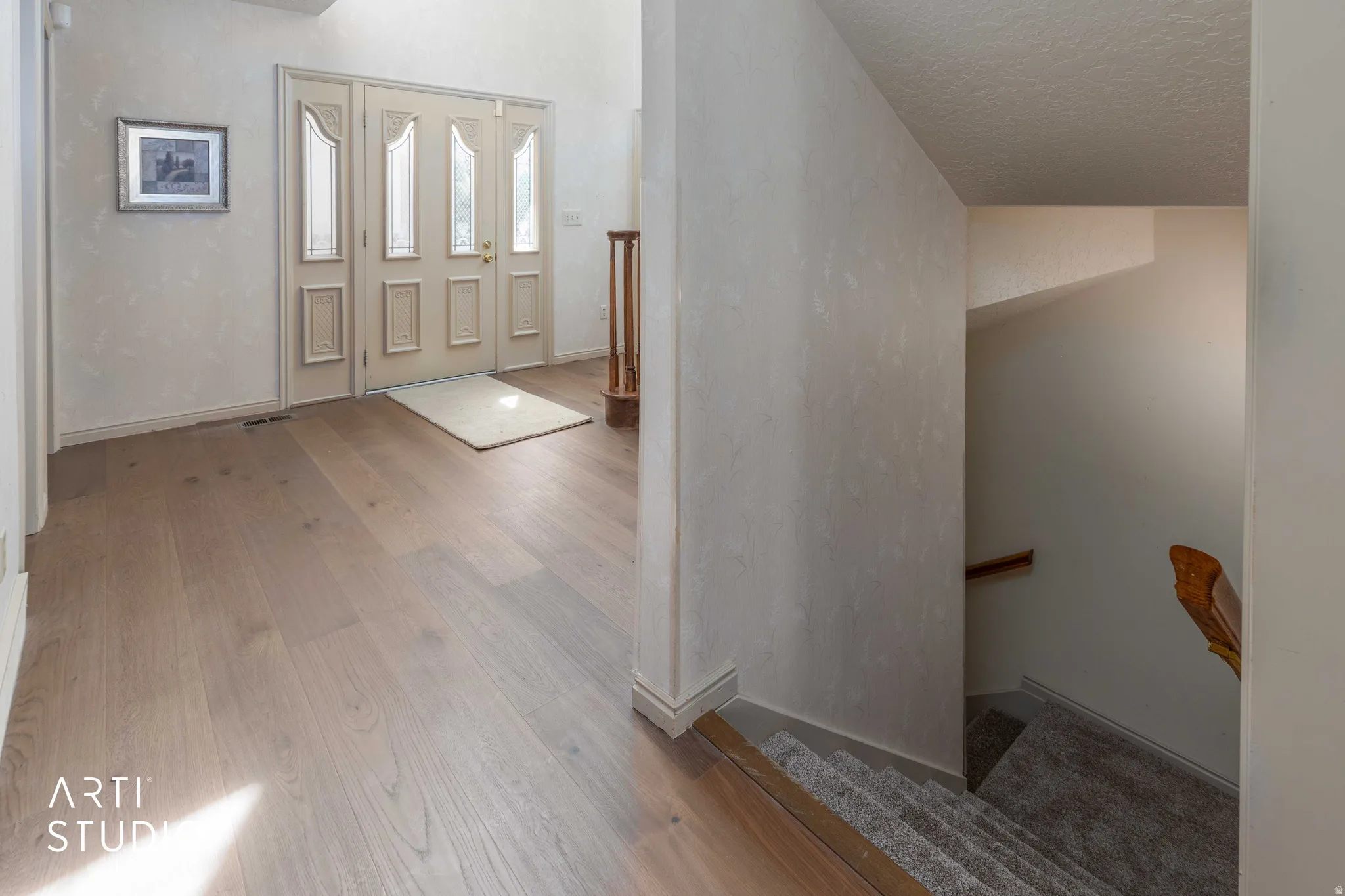 Entryway featuring light wood-style flooring