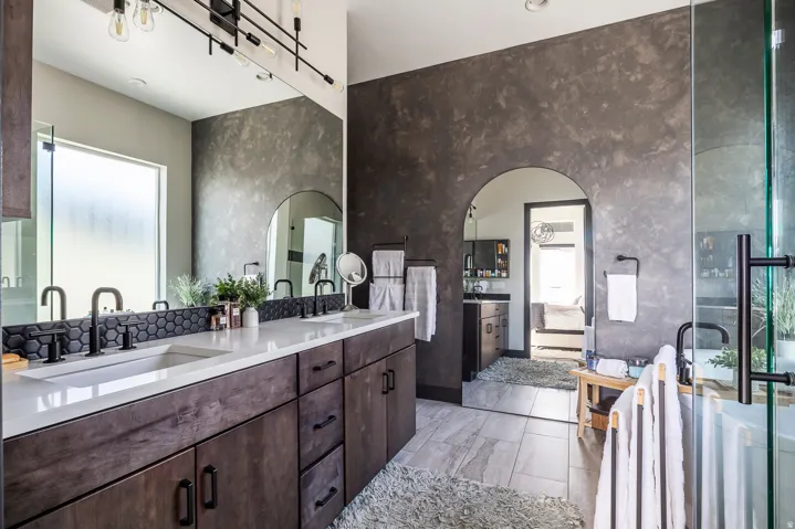 Bathroom featuring double vanity