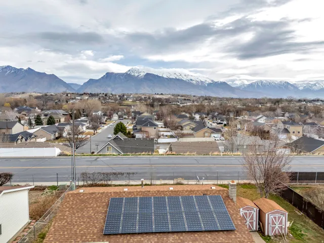 Mountain view featuring nearby suburban area