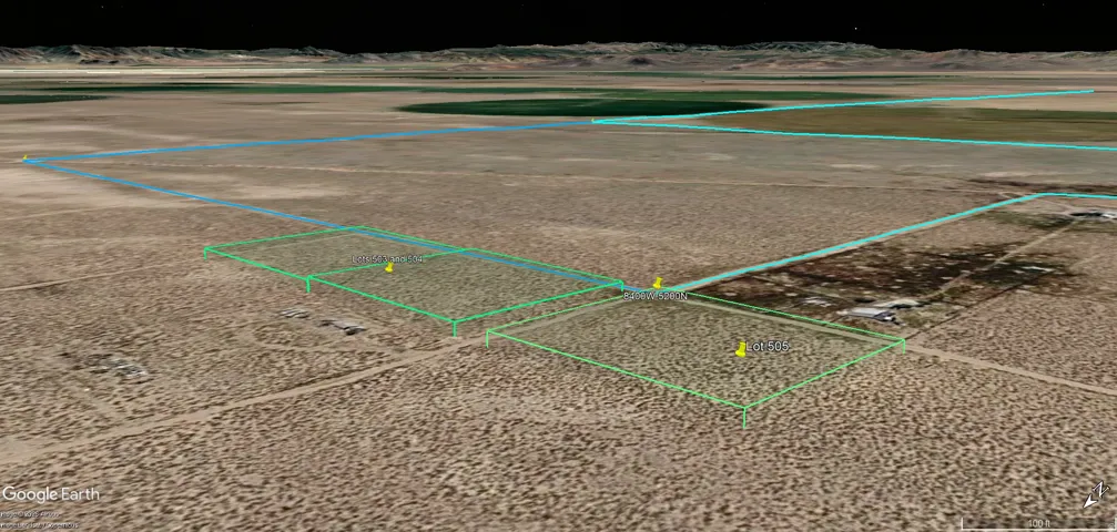 Aerial overview of property's location with property parcel outlined
