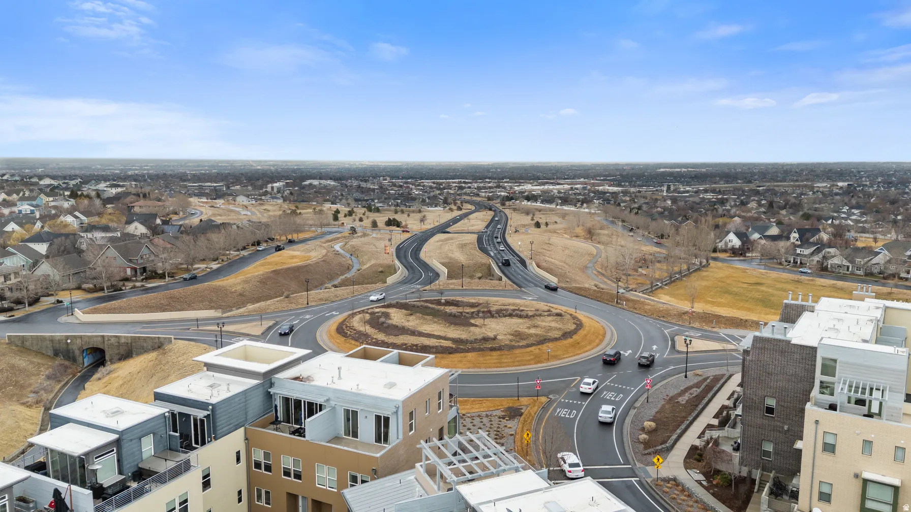 Aerial view of residential area