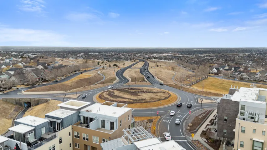 Aerial view of residential area