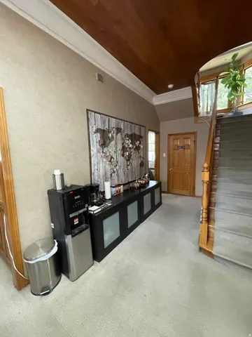 Interior space featuring vaulted ceiling and recessed lighting