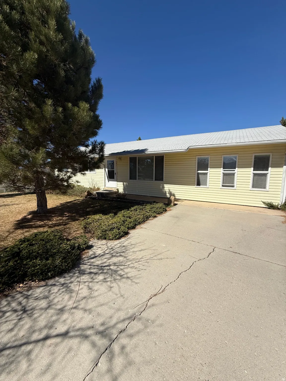 Ranch-style house with a metal roof and driveway