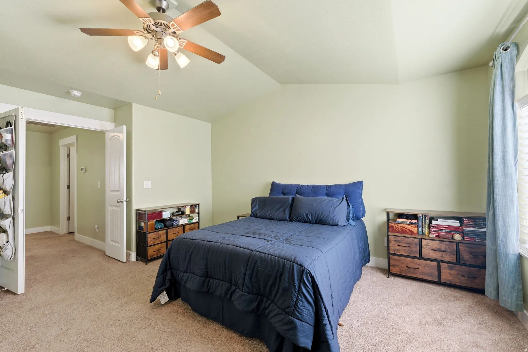 Primary bedroom with double door entry