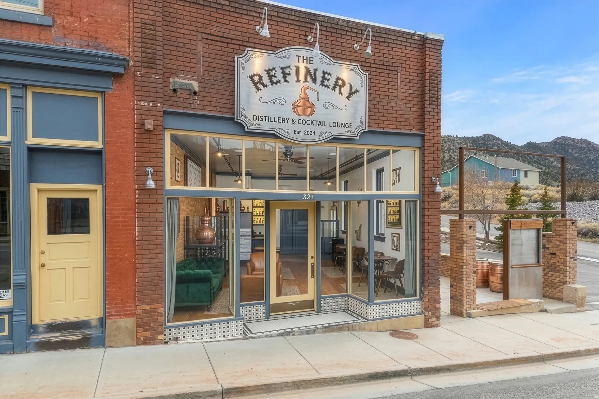 AI-envisioned use for the space. Cafe'/pub.