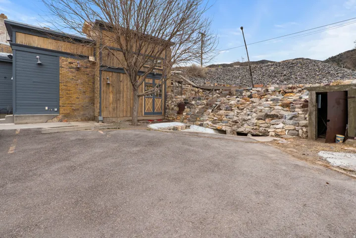 Exterior space featuring brick siding
