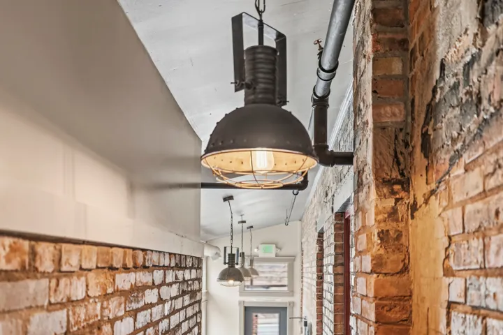 Detailed view of brick wall