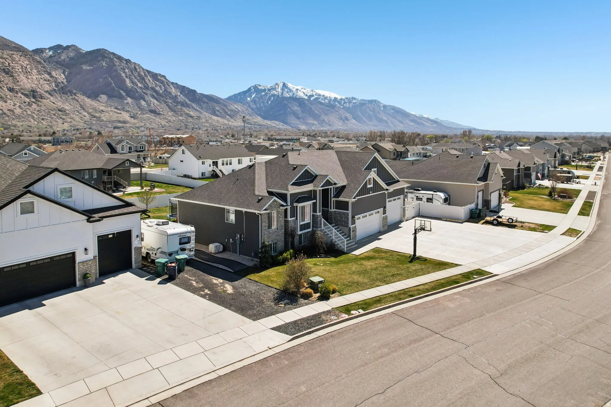 Mountain view with nearby suburban area