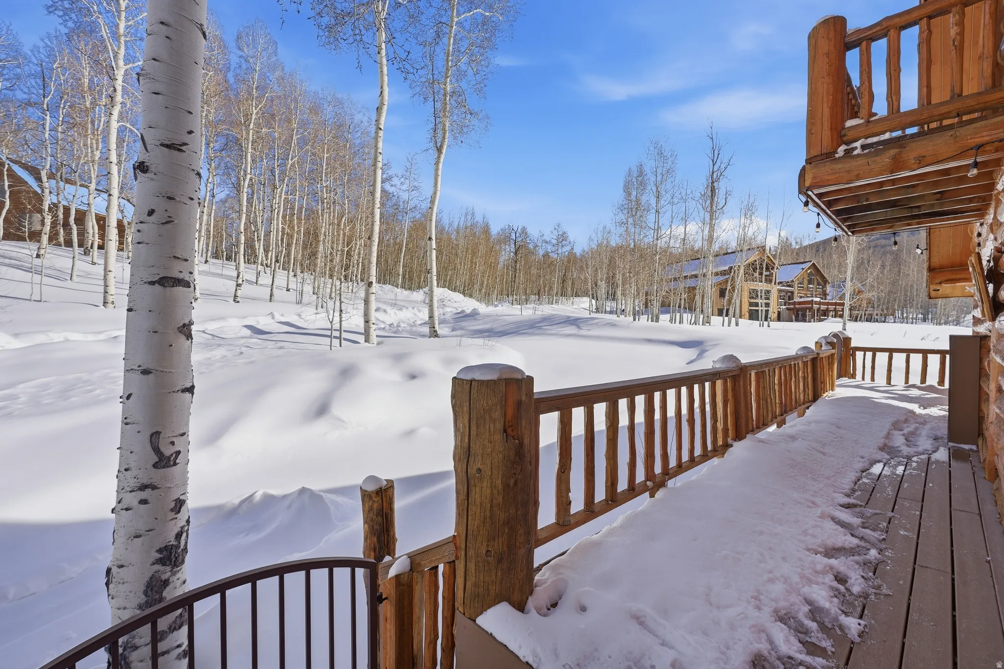 View of snow covered deck