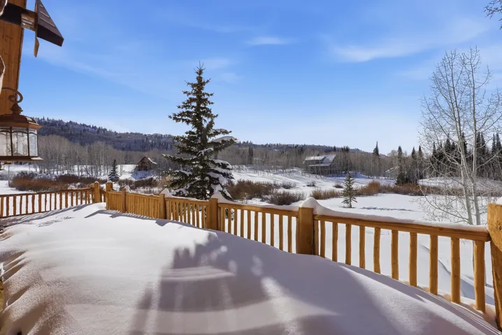View of snow covered deck