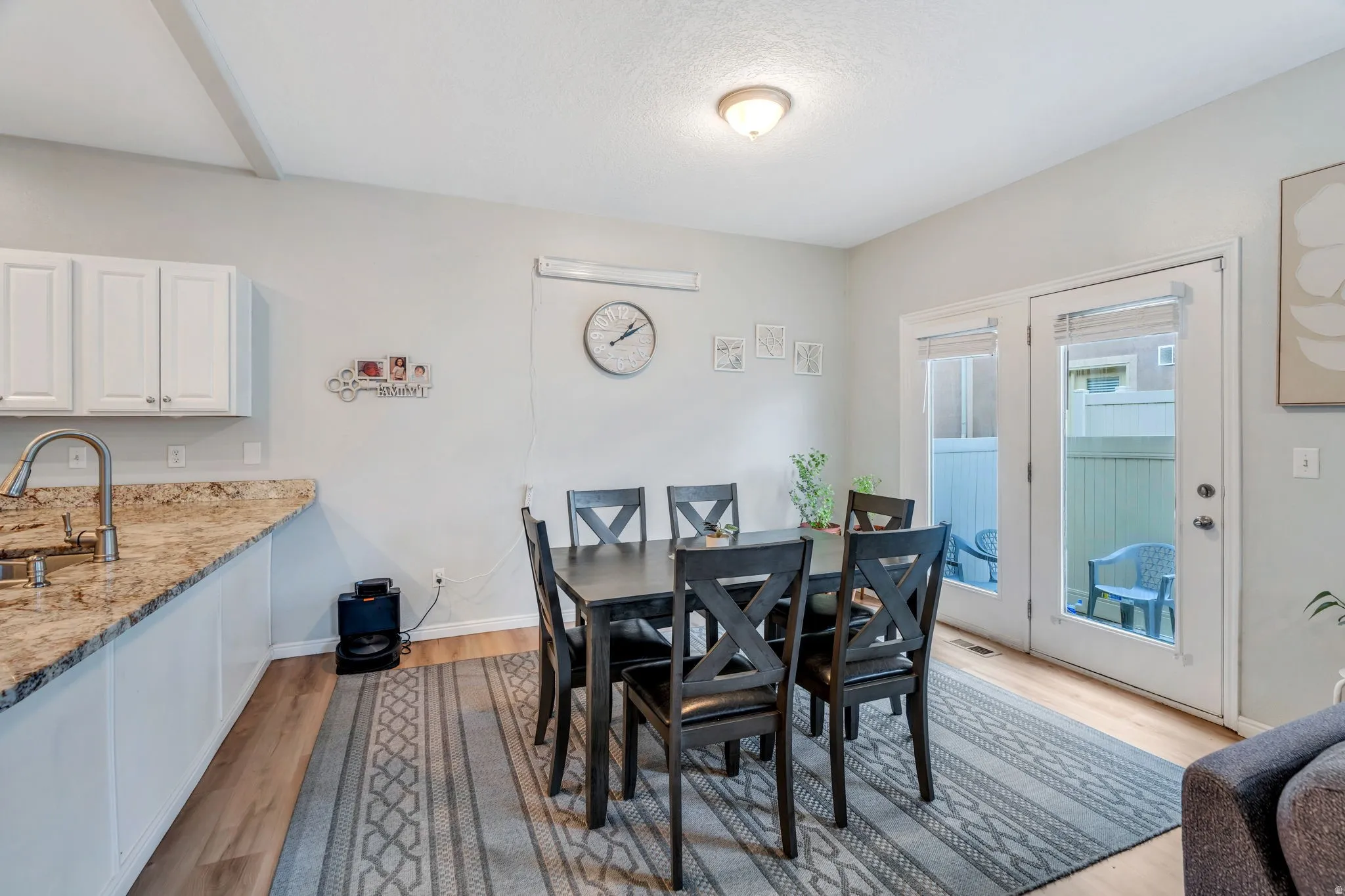 Opens up to the back patio