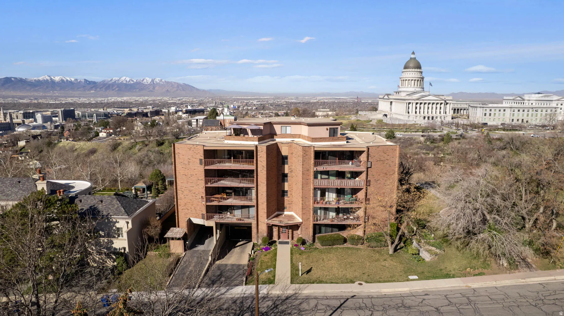 View of property with a mountain view