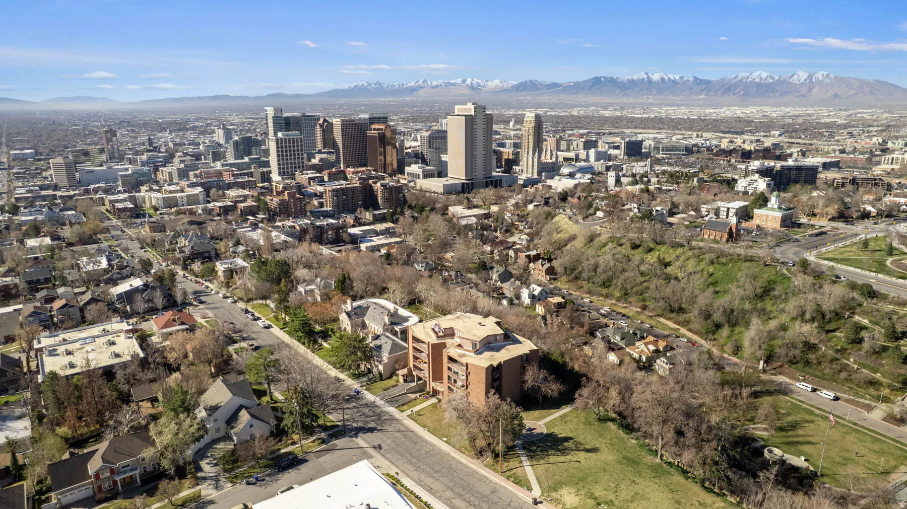 View of urban area featuring a mountainous background