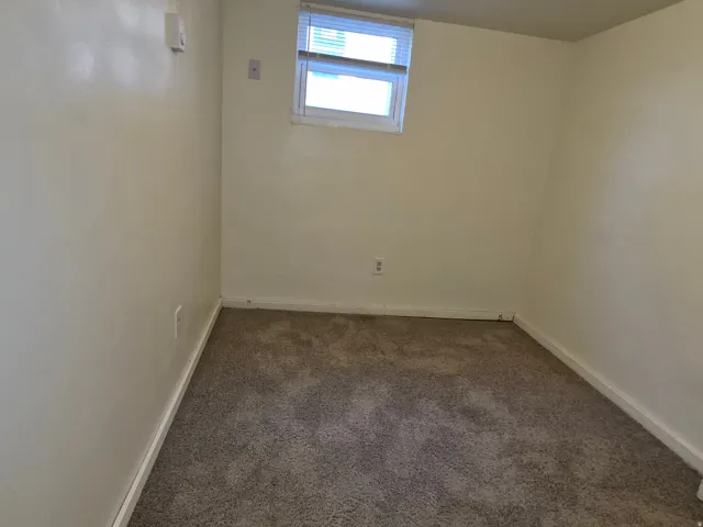Basement with carpet flooring and baseboards