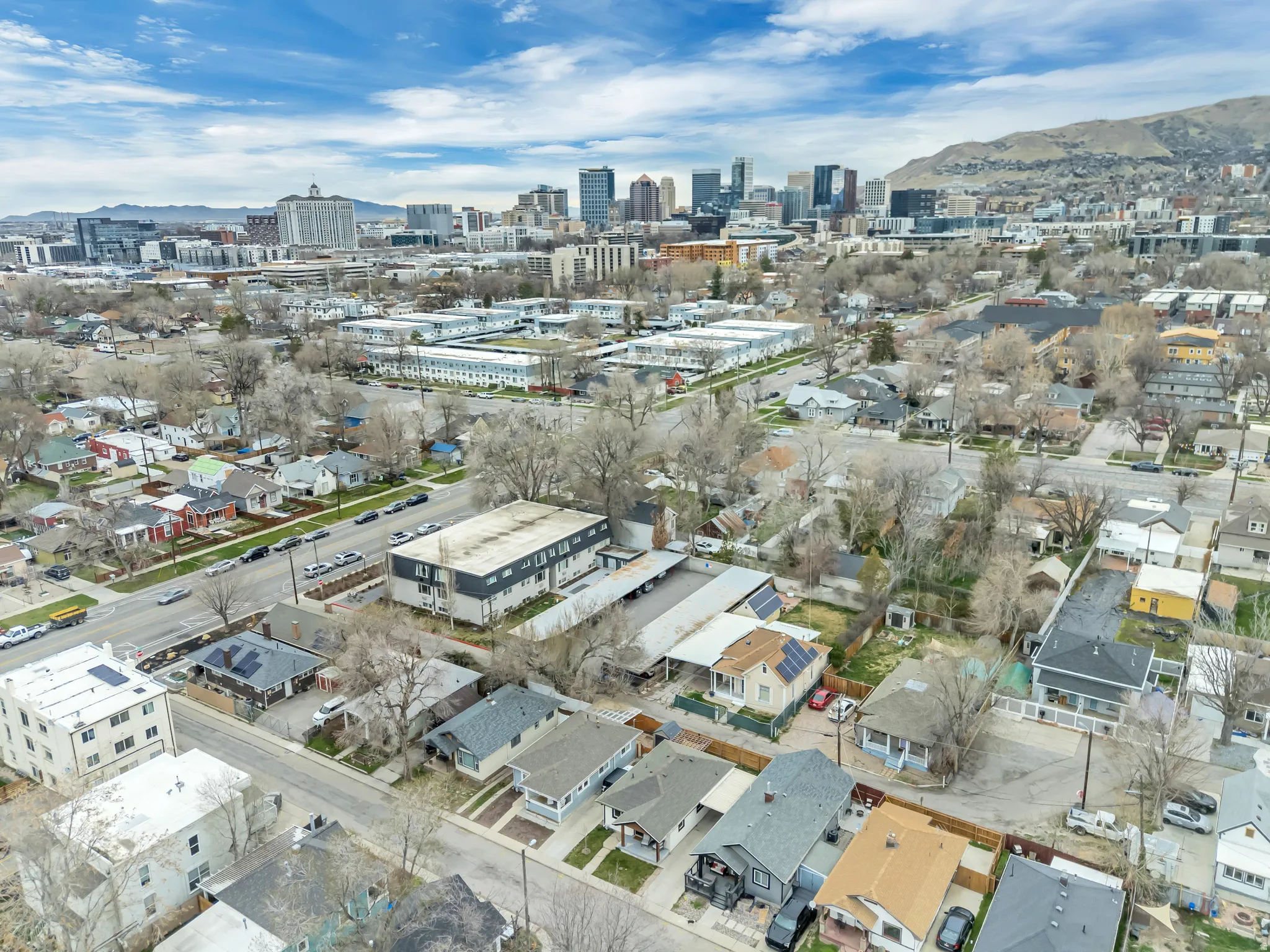 View of urban area featuring a mountainous background