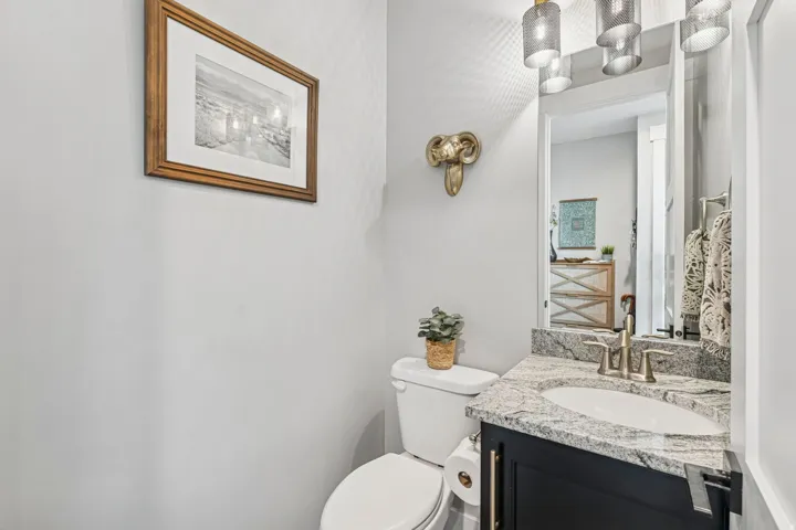 Bathroom featuring toilet and vanity