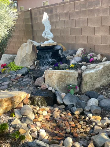 Exterior view of a small pond