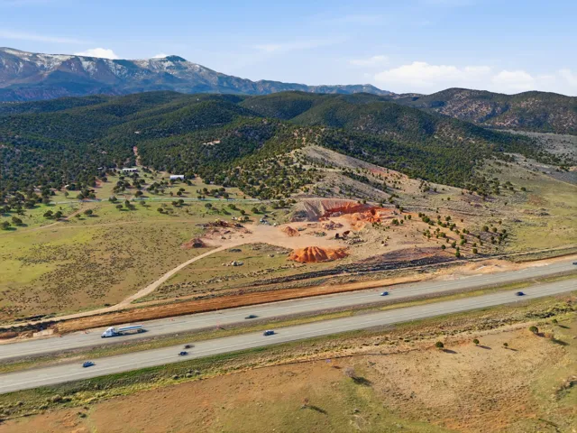 Aerial view of mountains along I-15