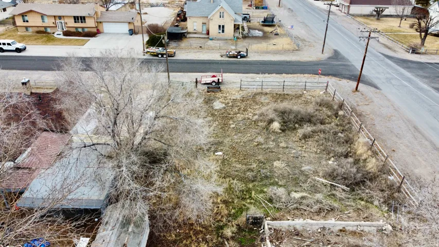 Aerial perspective of suburban area