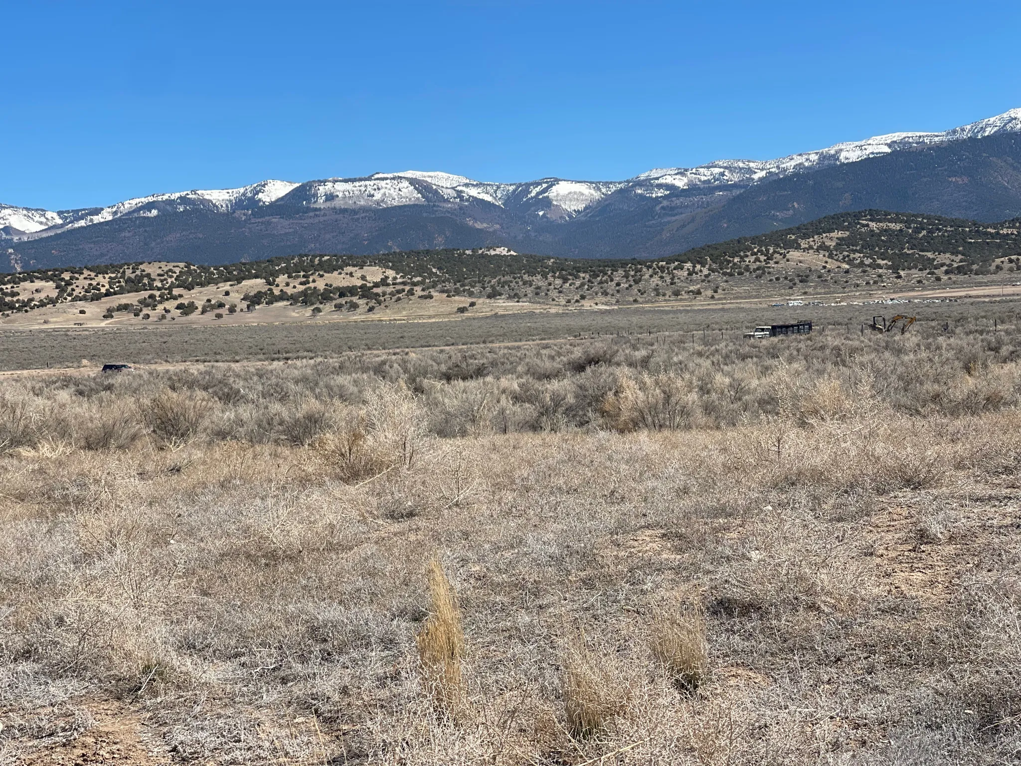 View of mountain background with rural landscape