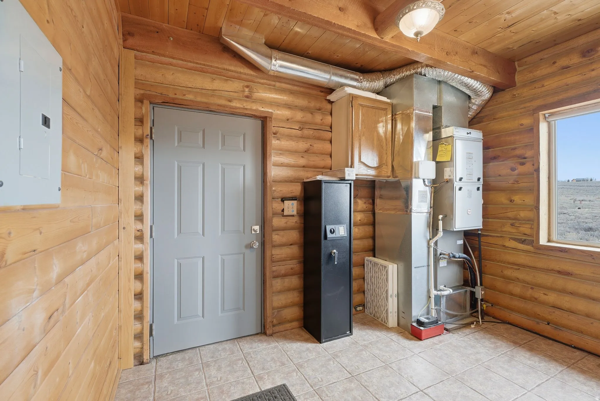 Utilities with electric panel and heating unit