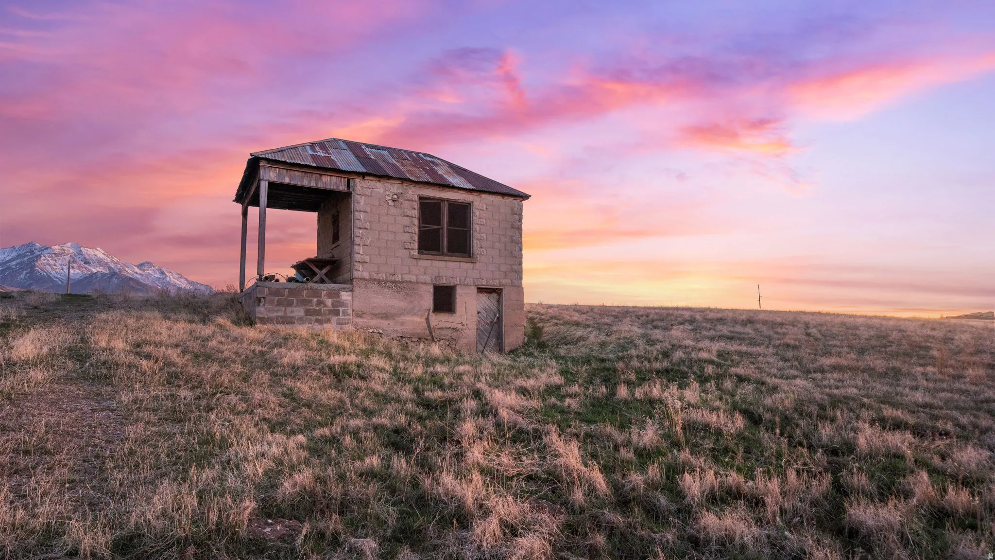 View of outdoor structure at dusk