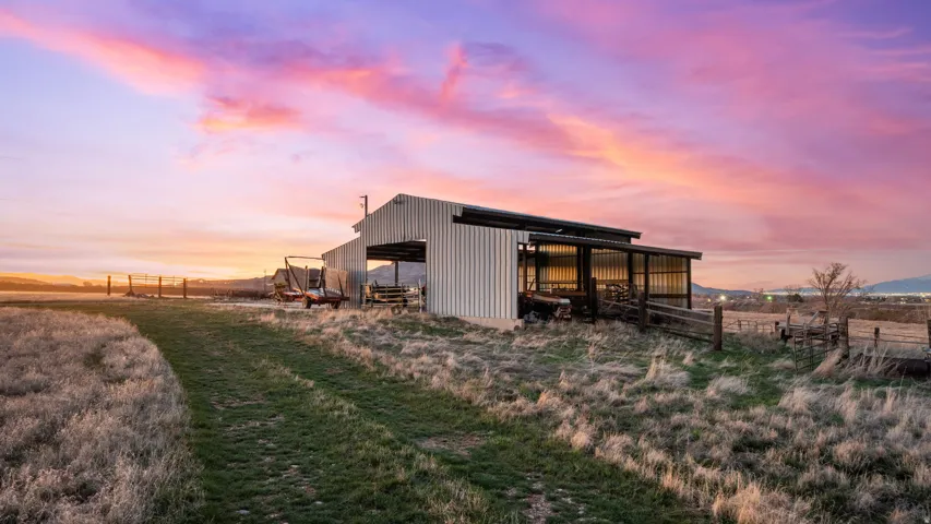 View of pole building with a view of rural / pastoral area