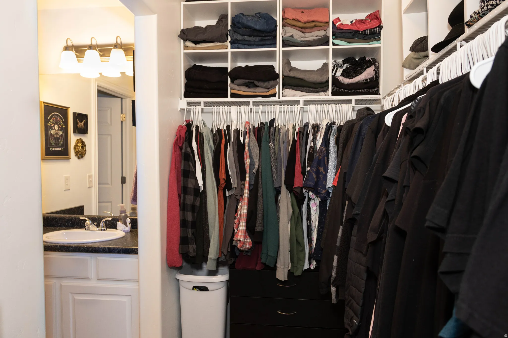 Walk in closet with a sink