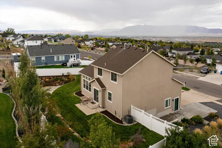 Aerial perspective of suburban area